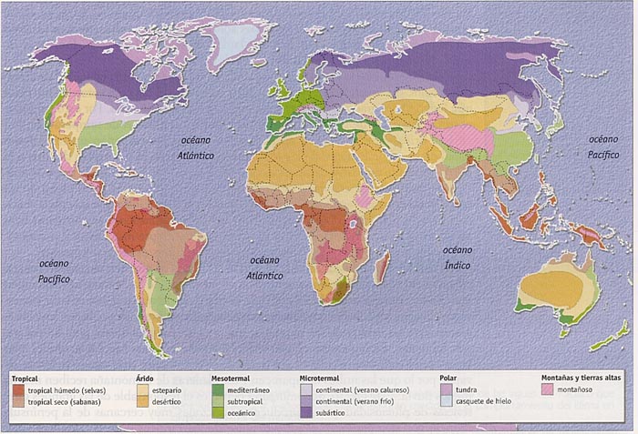 Figura 3-3 > Mapa de los climas del mundo