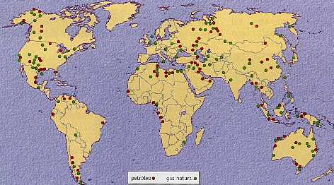 Figura 7-3 > Reservas de petrleo y gas natural en el mundo