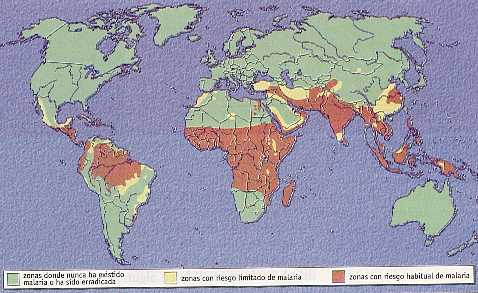 Figura 9-1 > Mapa de extensin de la malaria