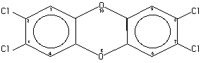 Figura 9-5 > 2,3,7,8-tetraclorodibenzo-p-dioxina, tambin llamada 2,3,7,8-TCDD