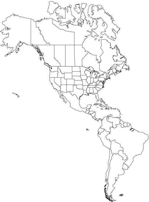 Outlined Map of North America