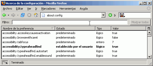 Firefox - about:config