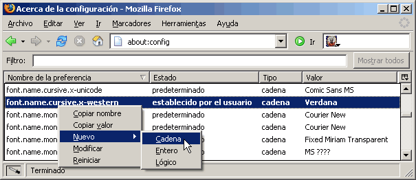 Firefox - Nueva preferencia en about:config Firefox - Nueva preferencia en about:config