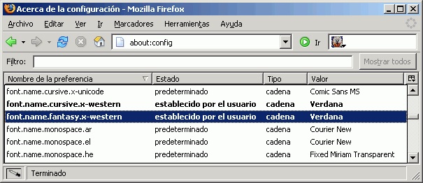 Firefox - Preferencia creada en about:config Firefox - Preferencia creada en about:config