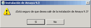Instalación de Amaya - Cancelar la instalación Instalación de Amaya - Cancelar la instalación