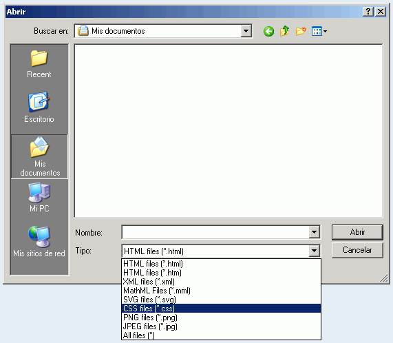 Abrir hoja de estilo Abrir hoja de estilo