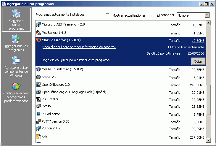 IZArc - Instalación - Paso 1 Agregar o quitar programas 1