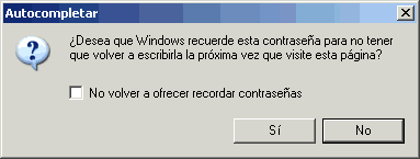 Internet Explorer - Recordar datos de cuenta de correo