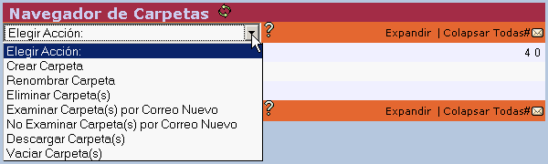 Correo CV - Acciones en el navegador de carpetas Correo CV - Acciones en el navegador de carpetas