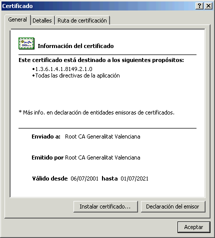 CorreoCV - Certificados - Certificado abierto