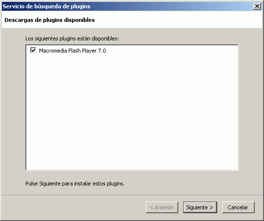 Mozilla Firefox 1.0 - Instalación plug-in Flash - paso 3 Mozilla Firefox 1.0 - Instalación plug-in Flash - paso 3