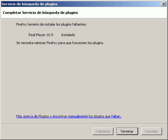 Mozilla Firefox 1.0 - Instalación plug-in Real Audio - paso 6 Mozilla Firefox 1.0 - Instalación plug-in Real Audio - paso 6