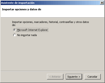 Firefox - Instalación - Importar de Internet Explorer Firefox - Instalación - Importar de Internet Explorer