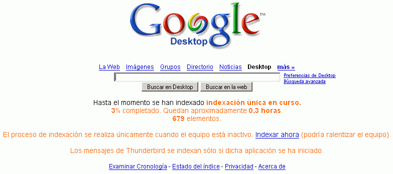 Google Desktop - Página principal de Google Desktop Google Desktop - Página principal de Google Desktop
