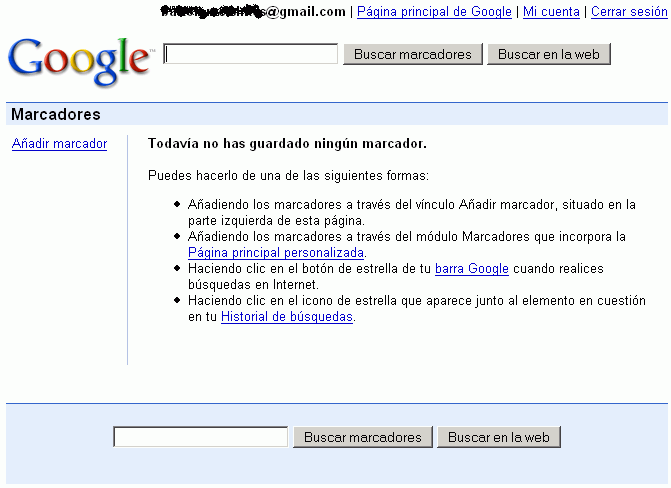 Google - Pagina principal de marcadores de Google Google - Pagina principal de marcadores de Google