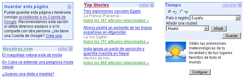 Google - Personalizar elemento Google - Personalizar elemento