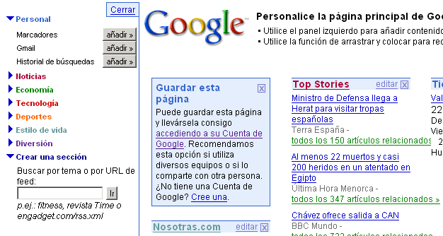 Google - Añadir un elemento Google - Añadir un elemento