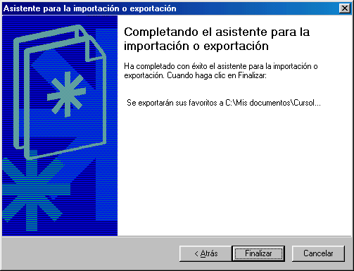 Internet Explorer 5.5 - Exportar favoritos - Paso 4 Internet Explorer 5.5 - Exportar favoritos - Paso 4