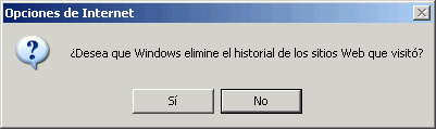 Internet Explorer 6.0 - Borrar historial Internet Explorer 6.0 - Borrar historial