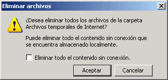 Internet Explorer 6.0 - Eliminar archivos Internet Explorer 6.0 - Eliminar archivos