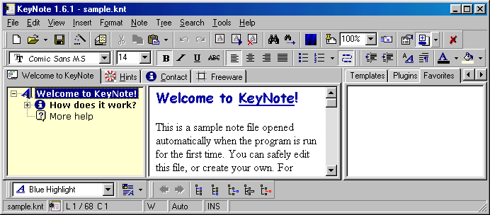 KeyNote - Configurar - Aspecto inicial KeyNote - Configurar - Aspecto inicial
