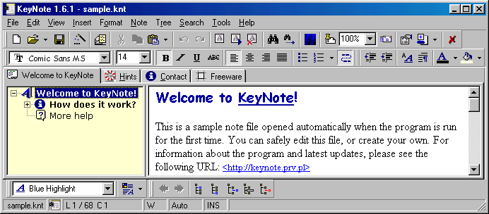KeyNote - Configurar - Aspecto sin panel de recursos KeyNote - Configurar - Aspecto sin panel de recursos