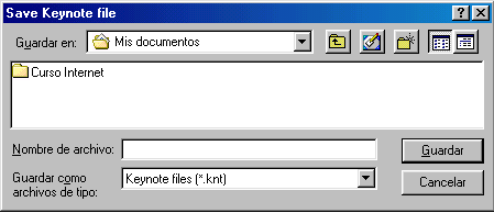 KeyNote - Configurar - Elegir ubicación y nombre de archivo 1 KeyNote - Configurar - Elegir ubicación y nombre de archivo 1