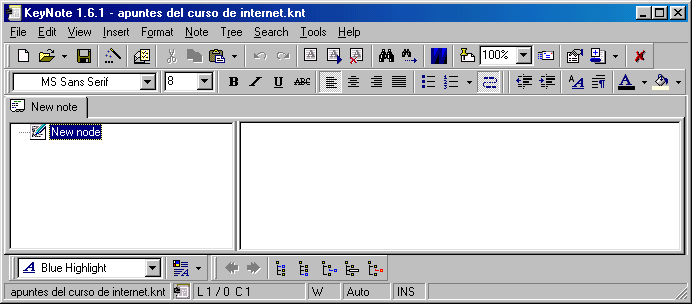 KeyNote - Configurar - Archivo nuevo vacío KeyNote - Configurar - Archivo nuevo vacío