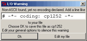 IDLE - Aviso sobre juego de caracteres IDLE - Aviso sobre juego de caracteres