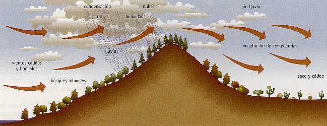 Figura 3-4 > Efecto Foehn: Influencia de las montaas.