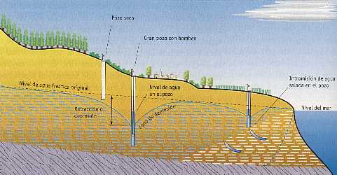 Figura 6-4 > Salinizacin de acuferos por sobreexplotacin