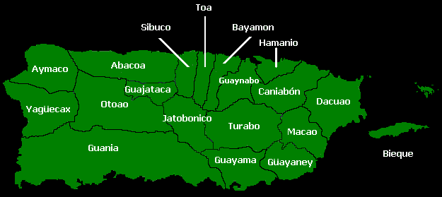 Mapa Yucayeques