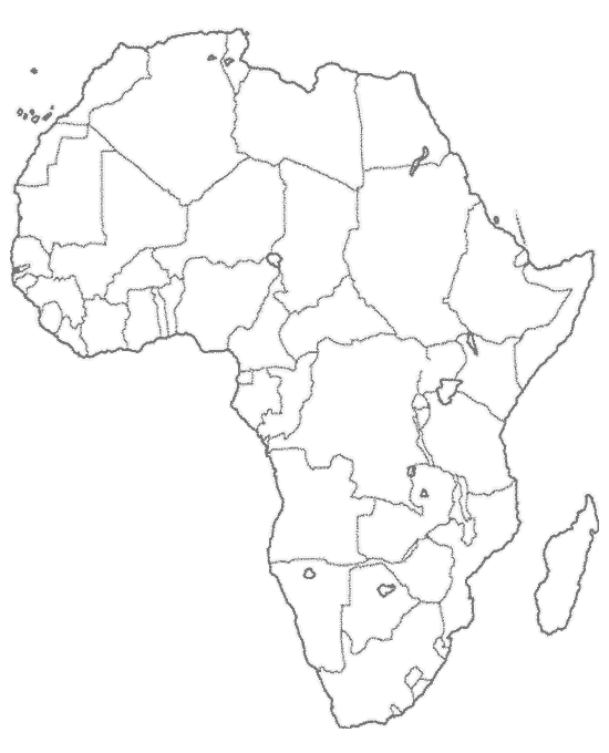 Mapa politico mudo de Africa con todos los paises para imprimir y colorear, recortar, etc., Dumb political map of the Africa with all countries to print and to color, to trim, etc.