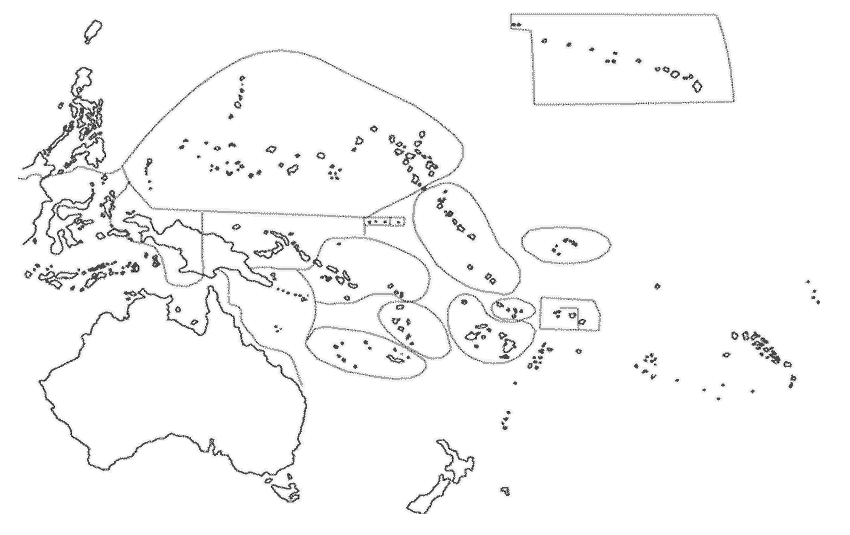 Mapa politico mudo de Oceania con todos los paises para imprimir y colorear, recortar, etc., Dumb political map of the Oceania with all countries to print and to color, to trim, etc.